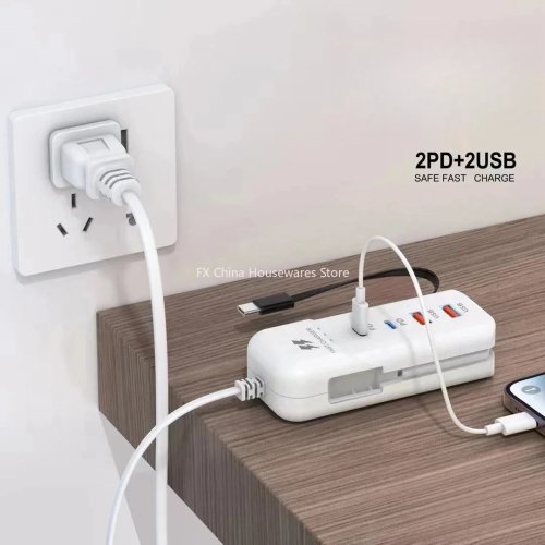 شاحن جداري USB‑C PD للشحن السريع — محول/هاب USB متعدد المنافذ، قابس EU/US