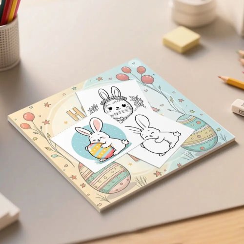 Buku mewarnai 22 halaman — gambar kartun tema musim dingin & Paskah, santai dan lucu, aktivitas edukatif orangtua & anak