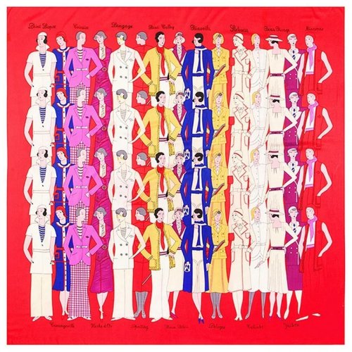 Lenço quadrado de seda para senhora, padrão vintage — foulard leve para pescoço ou cabelo, ideal primavera/verão e escritório