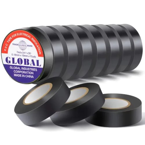 Fita isolante de borracha preta 50 m resistente a altas temperaturas — adesiva, durável e flexível para uso industrial e doméstico