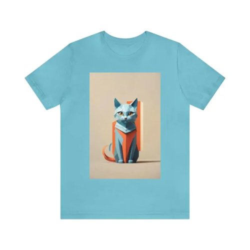ミニマリスト猫Tシャツ（ラインアート）ボヘミアン風 — 抽象デザインの可愛いギフト、猫好きのママへ