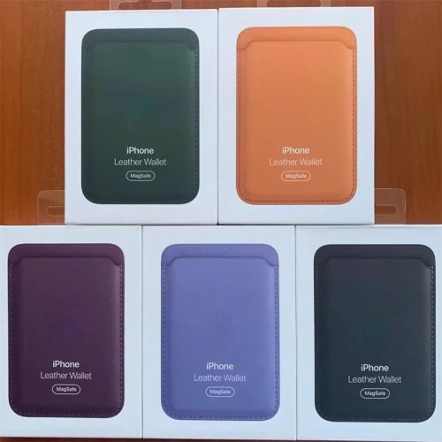 حافظة محفظة مغناطيسية MagSafe لهواتف iPhone 12–17 (بما في ذلك Pro/Pro Max) وSamsung — حافظة جلدية لحمل البطاقات مع علبة