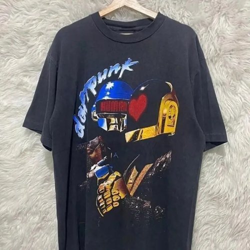 Koszulka Daft Punk retro lat 90 czarna (reedycja)