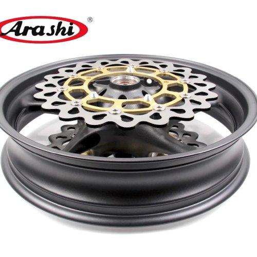 طقم جنوط أمامية وقرص فرامل Arashi لـ Yamaha YZF‑FZ1 / FZ1000 Fazer 1000 (2006–2009) أسود مطفي
