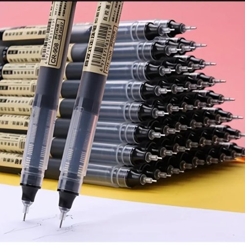 Paquete de 10 bolígrafos gel punta aguja, punta fina, tinta líquida, diseño kawaii — material escolar y de oficina