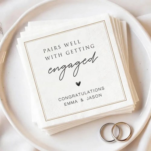 Serbet kertas pernikahan custom dengan teks – untuk pertunangan & bridal shower