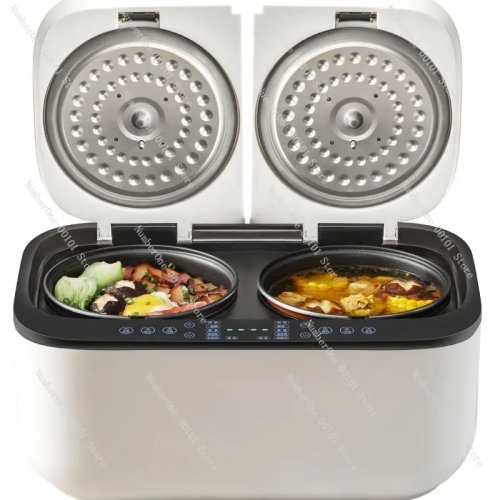 Multifunction Electric Rice Cooker for 3–4 People — Dual Inner Pots, Preset Timer & Soup Function