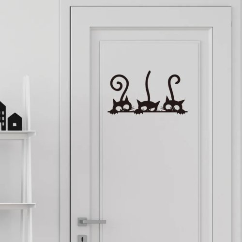 Abziehbarer Katzen- Aufkleber für Schalter und Wand – Dekorativer Folien- oder Wandaufkleber für Bad, WC, Dusche, Wohnzimmer, Schlafzimmer