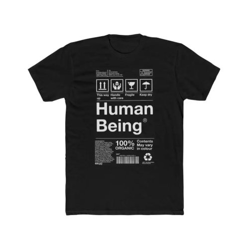 T-shirt uomo 'Human Being' in cotone, girocollo