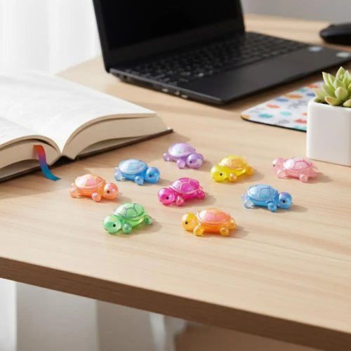 Pack 10 mini tartarugas em resina – figuras aleatórias que brilham no escuro para jardim das fadas, terrário e trabalhos manuais