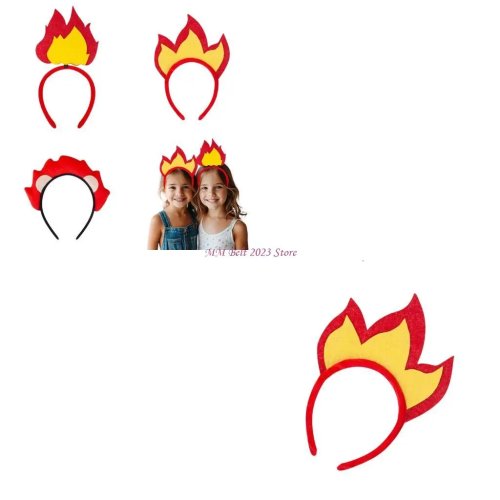 炎モチーフのヘアバンド＆チュールチュチュ — 子ども用フォトプロップ（誕生日・フェス用）