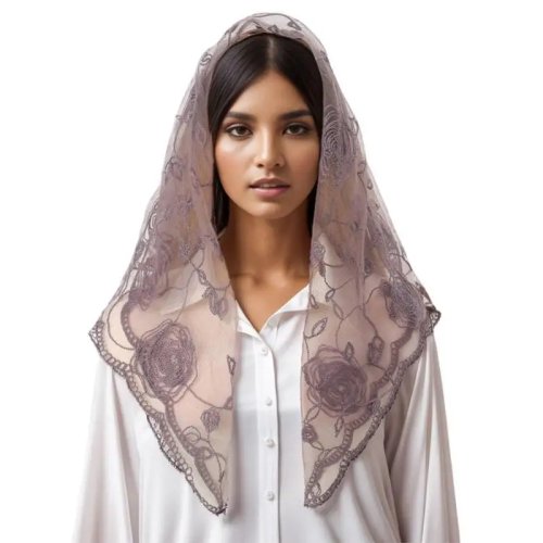 Lenço/véu em renda para igreja – lenço de capela feminino para missa, xale de viagem