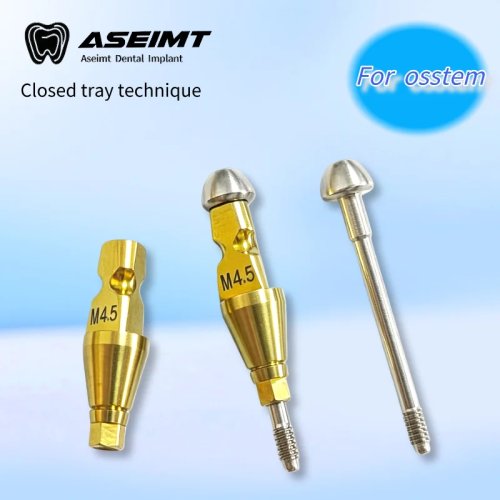 Osstem-compatibele Closed-Tray pick-up transfer coping — CNC-gefreesd implantaat transferstuk, directe vervanging (OEM/ODM)