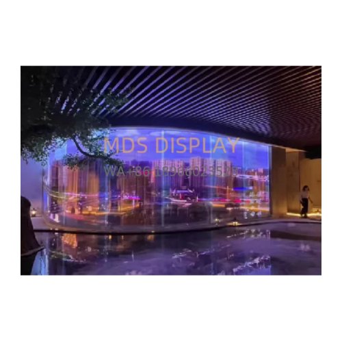 Módulo LED Transparente COB MDS P4 640×240 mm — Alta visibilidad, fácil adhesión a vidrio, para comercio/retail
