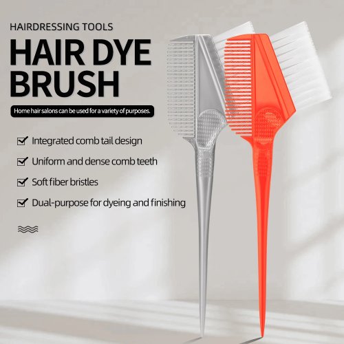 Professional Hair Coloring Brush – Salon-quality soft bristles for home DIY, 1pc (Red/Gray)