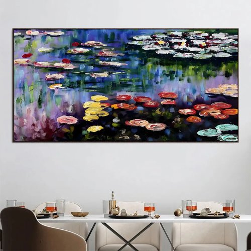 Lienzo plantas de estanque y flores – Impresión ilustrativa para decoración de pared
