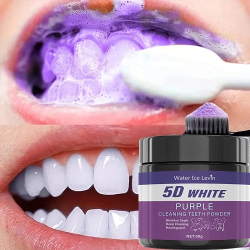 Purple Teeth Whitening Powder – Deep Clean & Polish, No Sulfuric Acid, Portable Daily Use, Noticeable Whitening in 5 Days