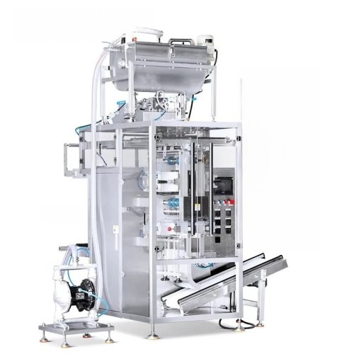 Macchina automatica ZS-FS500Y-2 doppia corsia servo, riempitrice e saldatrice 4 lati per bustine: ketchup, salse, miele