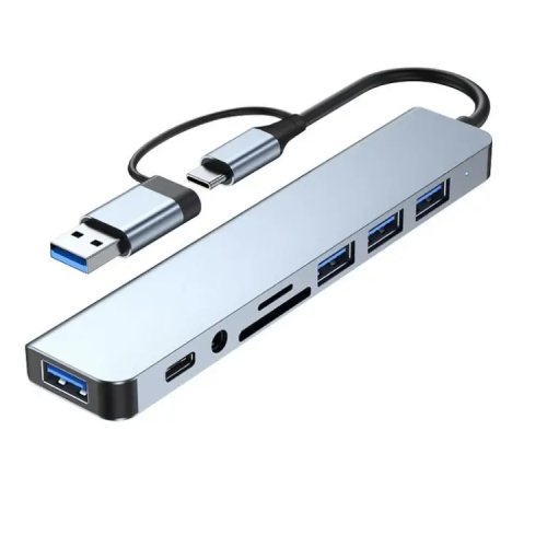 Hub USB-C multiporta (Type-C) com 3 portas USB 3.0 e carregamento PD — Compatível com telemóveis e tablets Xiaomi, transferência rápida de dados