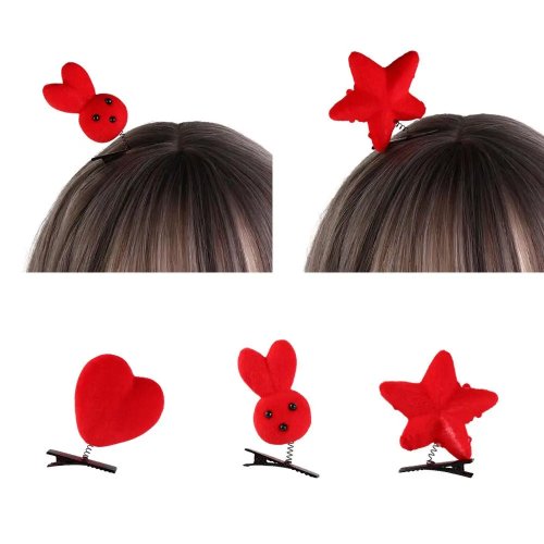 Hunde-Haarclips im Cartoon-Design – Ente, Huhn & Stern, süße Barrettes für Partys