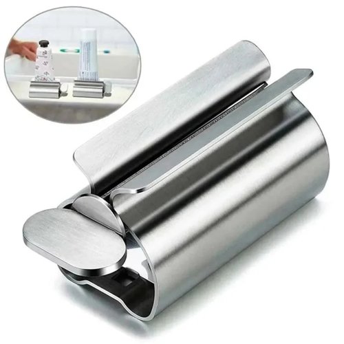 Exprimidor de tubo de acero inoxidable con rodillo giratorio — dispensador para pasta dental, pomadas y cosméticos