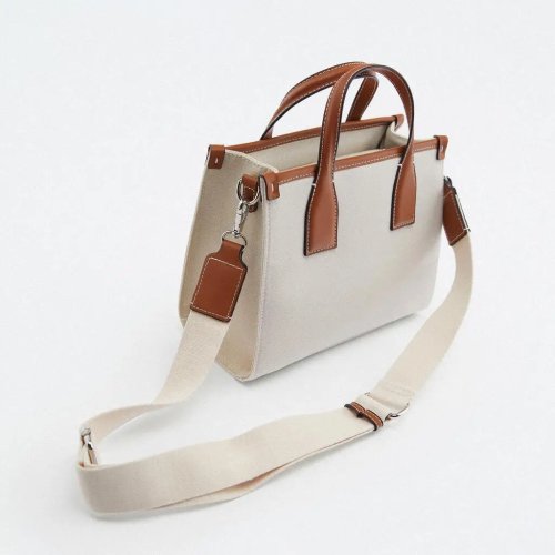 Casual torebka typu tote z płótna dla kobiet – Szeroki pasek, patchwork crossbody, styl designerski, nowość 2022