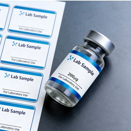 Gepersonaliseerde vinylstickers — sterke kleefkracht, scheurbestendig, voor 3ml/5ml/10ml ampullen — laboratorium- & peptideonderzoek
