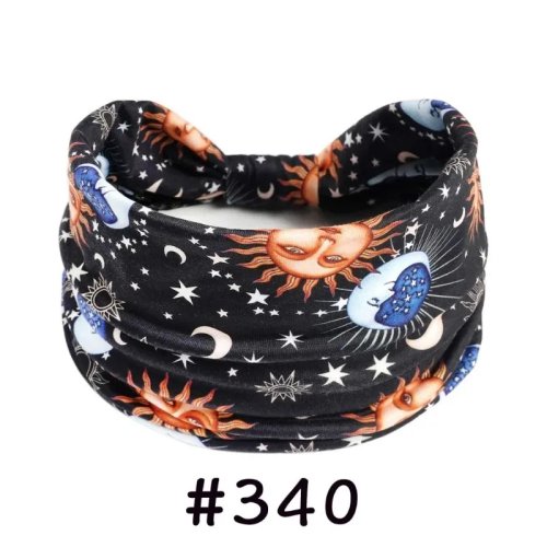 Bandeau boho large noué style turban — bandeau cheveux extensible en coton, idéal pour yoga et sport