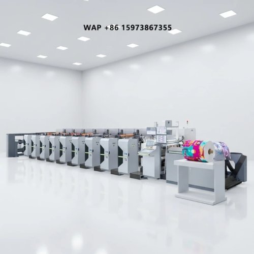 Máquina de impressão flexográfica inline 6 cores Full-Servo automática para etiquetas e cartões, alta velocidade 150 m/min, largura máx. 1020 mm, preço acessível