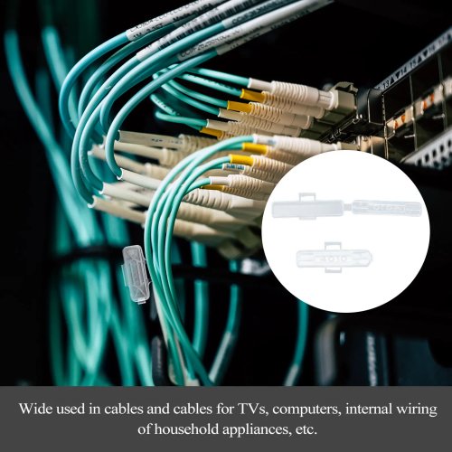 100er Pack transparente Kabel-Etikettenhalter mit glatter Oberfläche für TV- und PC-Kabel