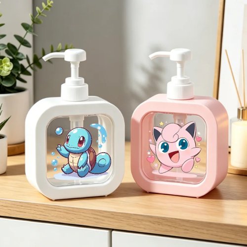 Дозатор жидкого мыла Pokémon Pikachu Kawaii – Многоразовая пластиковая бутылочка с помпой для мыла или шампуня, портативный