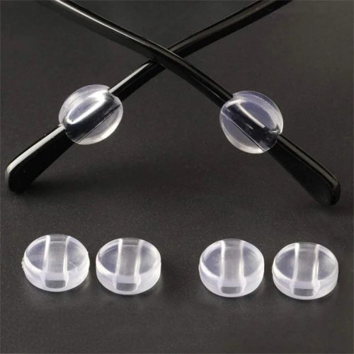 Par de cubre terminales para patillas de gafas de silicona antideslizantes — pequeño redondo/oval, 1 par