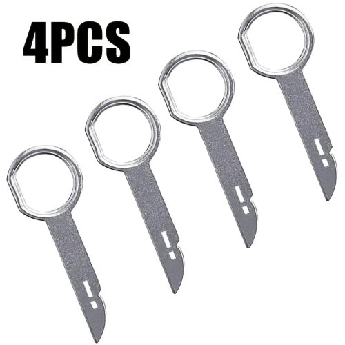 Kit de 4 herramientas para extracción de radio de coche, compatible con Volkswagen, Audi, Ford, Mercedes y Skoda