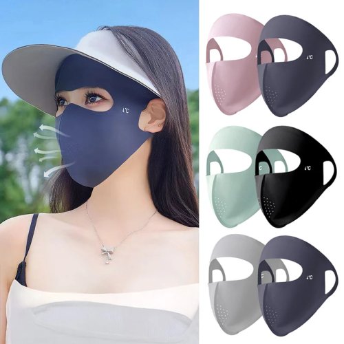 Ganzgesichts-Sonnenschutzmasker (Facekini) für den Sommer – atmungsaktiv, elastisch mit kühlendem Material, UV-Schutz für Damen & Herren