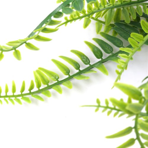 Helecho artificial verde (5 ramas) PVC - planta decorativa para boda, fiesta, casa, oficina y hotel