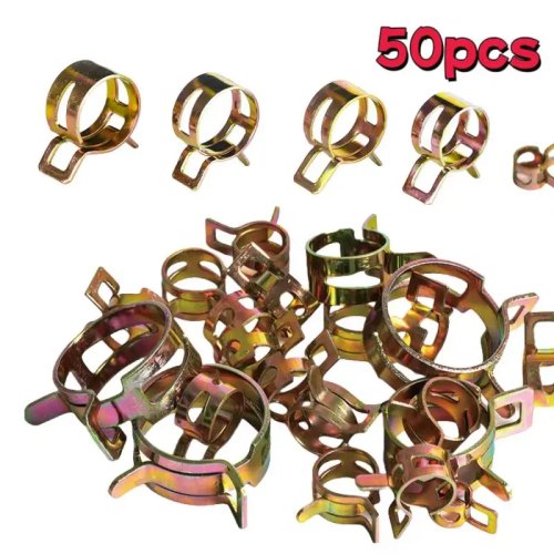 50 pz Fascette a molla 5/6/7/8/9 mm per tubi carburante, acqua e aria
