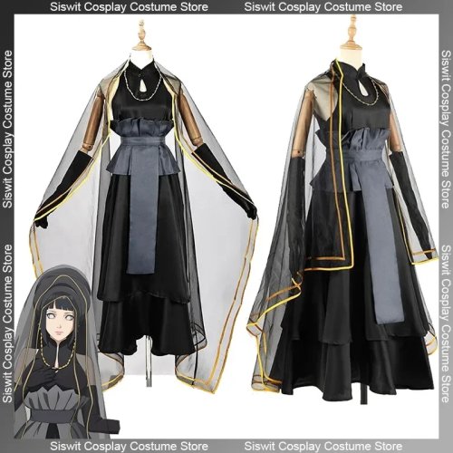 日向ヒナタ（Hyuga Hinata）コスプレ衣装 黒いウェディングドレス 小物フルセット 女性用 ハロウィン・カーニバル向け