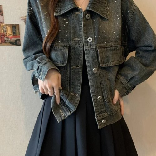 Casaco comprido em ganga plus size vintage, cintura marcada - Mulher Primavera 2026