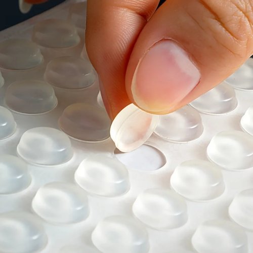 Lot de 100 tampons en silicone souple antidérapants — pieds/masselottes autocollants pour meubles, tiroirs et portes