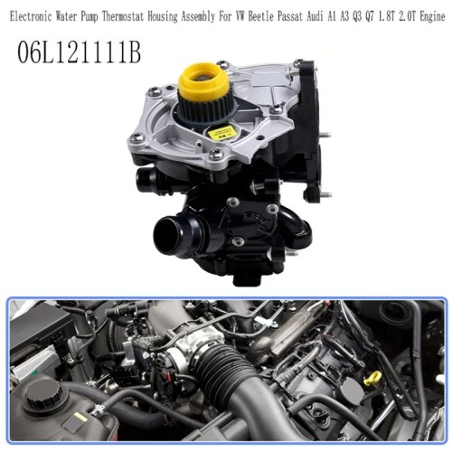 Bomba de agua eléctrica con carcasa de termostato para VW Beetle/Passat/A1/A3/Q3/Q7 1.8T/2.0T - Ref. 06L121111B