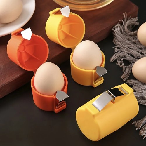 Manual plastic egg cracker & yolk/white separator, non-stick — multifunctional kitchen and baking tool