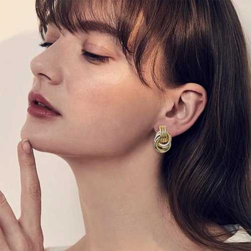 Orecchini maxi vintage geometrici, ipoallergenici — gioielli moda per tutti i giorni, matrimonio e festa, idea regalo