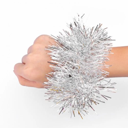 1 paire de bracelets élastiques à franges scintillantes colorées — accessoire de danse et d'encouragement pour enfants