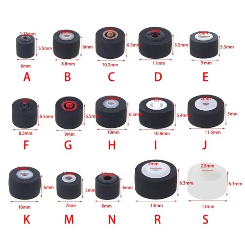 Kit 5 peças para toca-fitas — correias, rolos de pressão e polia com eixo