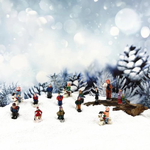 Miniature Ski & Skate Figurines — Halloween & Christmas Mini Dolls for Sand Table, DIY Desk Decor