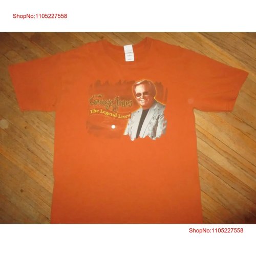 Vintage George Jones Konzert-T-Shirt 'Lives Tour', Gr. L - gewaschen, leicht gedehnt, atmungsaktiv