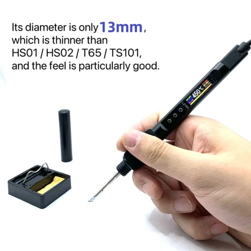 AT51-L245C Ferro de Soldar Elétrico Portátil 100W PD — Temperatura regulável 50–500°C, ecrã a cores — Ferramenta para reparações e bricolage