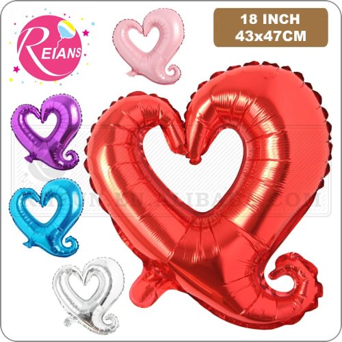 18 Zoll (45 cm) roter Folien-Herzballon (hohl) – heliumtauglich, Dekoration für Valentinstag/Hochzeit/Babyparty