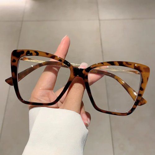 Lunettes anti-lumière bleue pour ordinateur - Monture œil-de-chat/ronde, unisexe, noir
