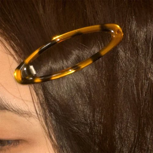 Vintage ovale haarclips met luipaardprint – schattige Koreaanse BB-clips, Y2K haaraccessoire voor dames